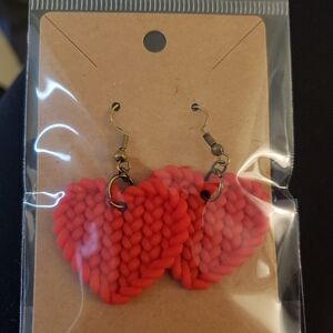 Red Heart-Shaped Earrings